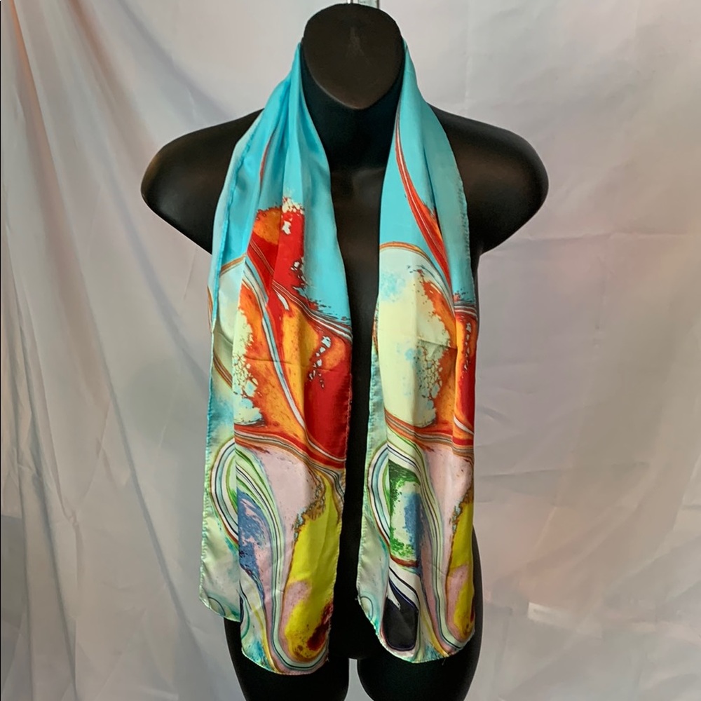 Vibrant Abstract Silk Scarf